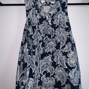 Blue print halter top